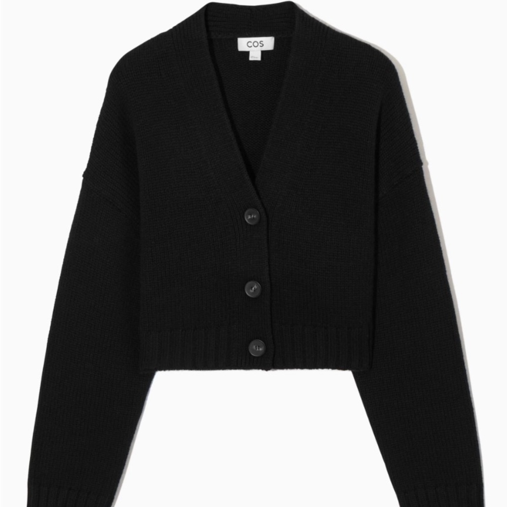 COS Chunky Cropped Cashmere-blend Cardigan